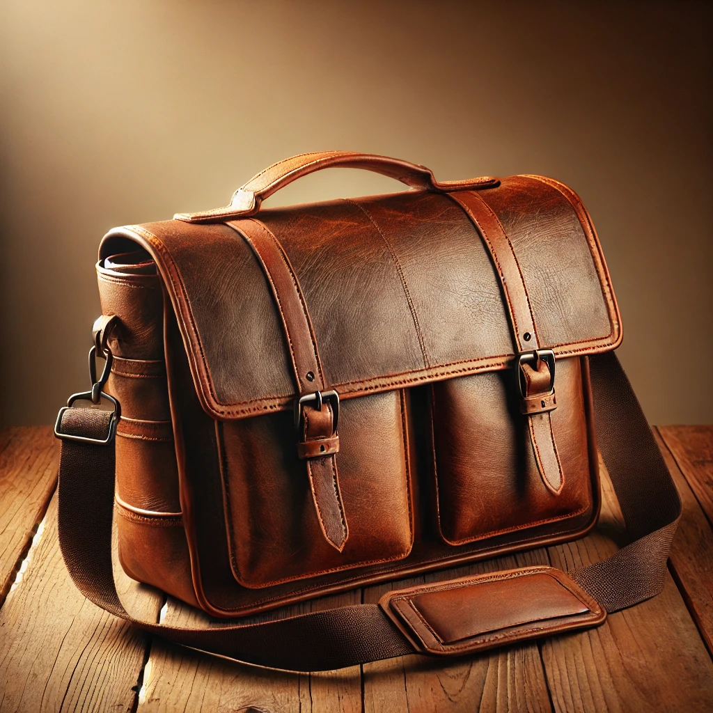 3 Brown Leather Bag - Image 1