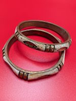 Pair of vintage bone and brass Bangle Bracelets