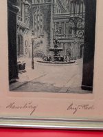 Paul Geissler signed pair of framed etchings - Image 4