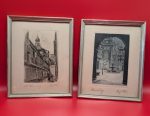 Paul Geissler signed pair of framed etchings