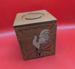 Four piece wooden Roster canister set