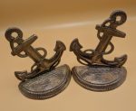 Pair of brass anchor bookends